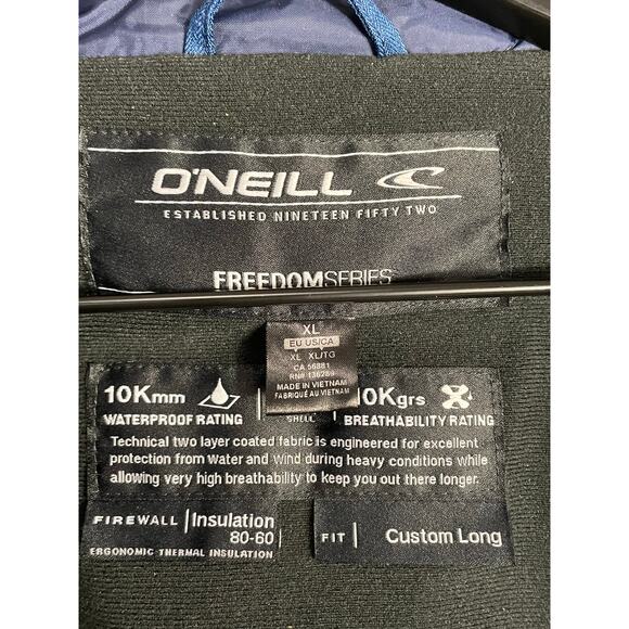 O’Neill Seb Toots Freedom Series Snowboard Jacket XL Blue Tan Hooded Waterproof - Picture 6 of 15